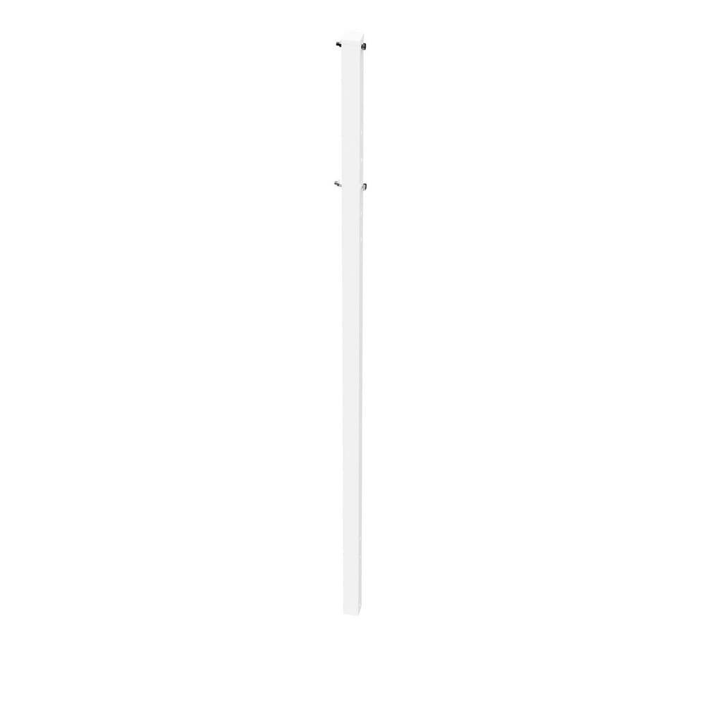 Pedestrian Barrier Square Power Post: Plastic, White, Use with Power Post Upright Type III Barricades