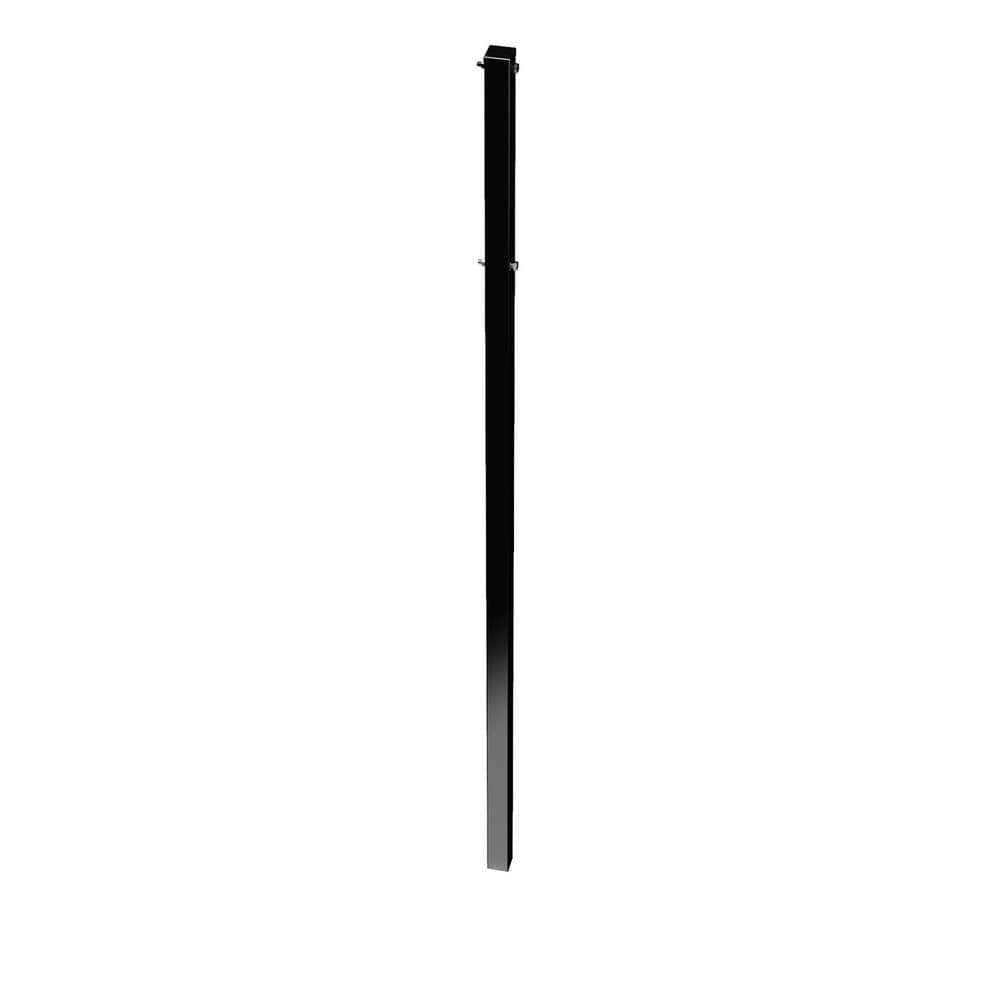 Pedestrian Barrier Square Power Post: Plastic, Black, Use with Power Post Upright Type III Barricades