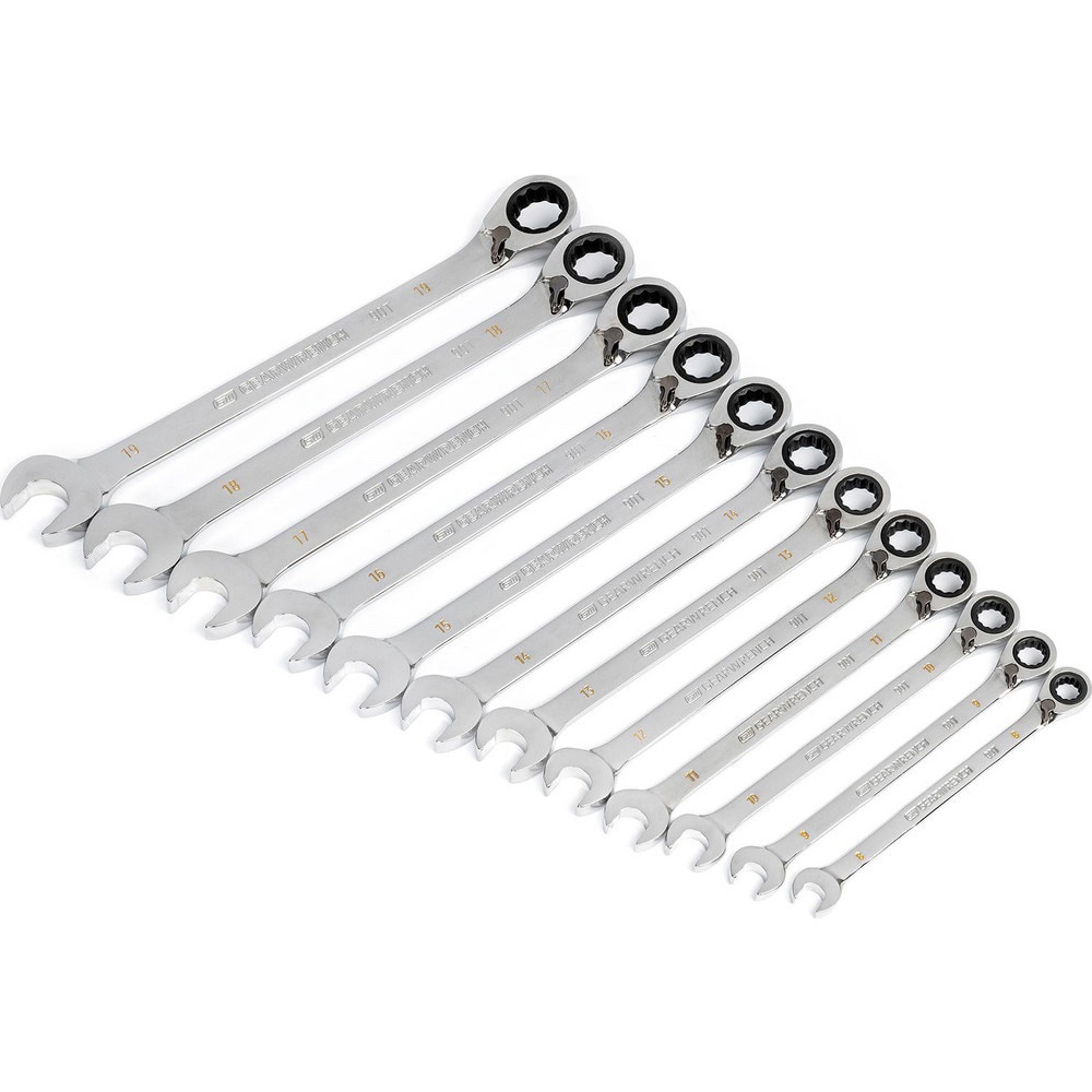 Wrench Sets; Container Type: None ; Material: Alloy Steel ; Finish Coating: Polished Chrome ; Non-sparking: No ; Corrosion-resistant: Yes ; Ratcheting: Yes
