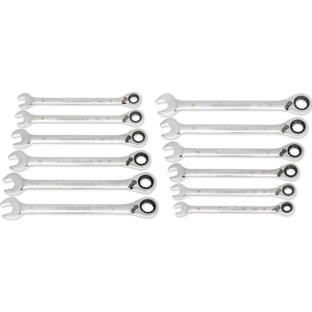 Wrench Sets; Container Type: Roll-Up Pouch ; Material: Alloy Steel ; Non-sparking: No ; Corrosion-resistant: Yes ; Ratcheting: Yes ; Number Of Pieces: 12