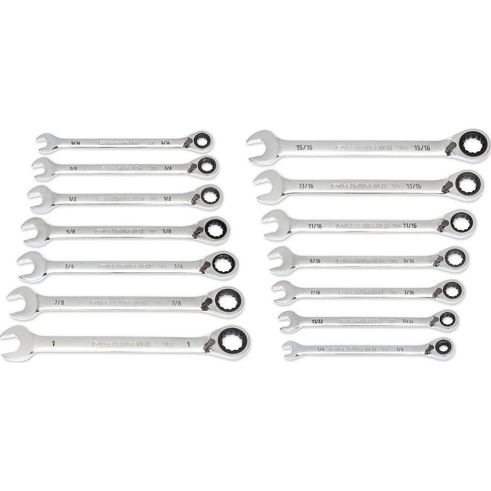 Wrench Sets; System Of Measurement: Inch ; Container Type: Roll-Up Pouch ; Material: Alloy Steel ; Non-sparking: No ; Corrosion-resistant: Yes ; Ratcheting: Yes