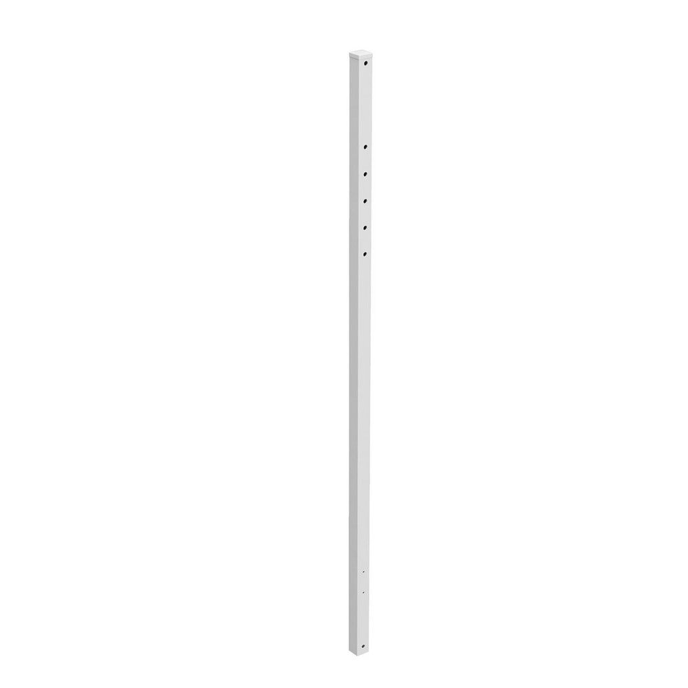 Pedestrian Barrier Square Power Post: Plastic, White, Use with Power Post Upright Type III Barricades