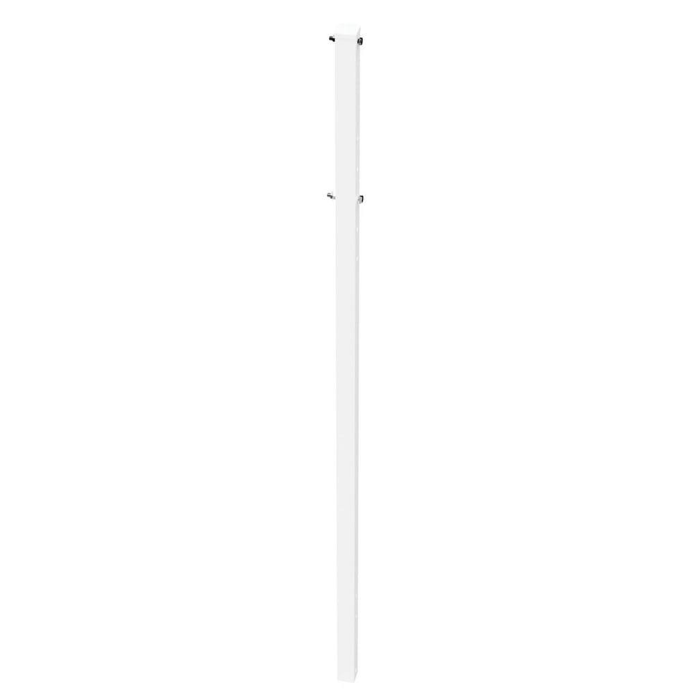 Pedestrian Barrier Square Power Post: Plastic, White, Use with Power Post Upright Type III Barricades