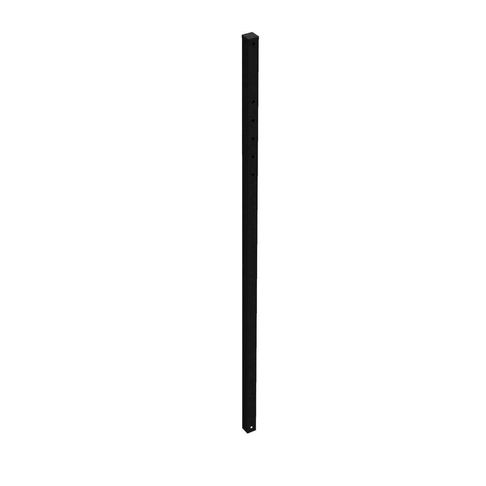 Pedestrian Barrier Square Power Post: Plastic, Black, Use with Power Post Upright Type III Barricades