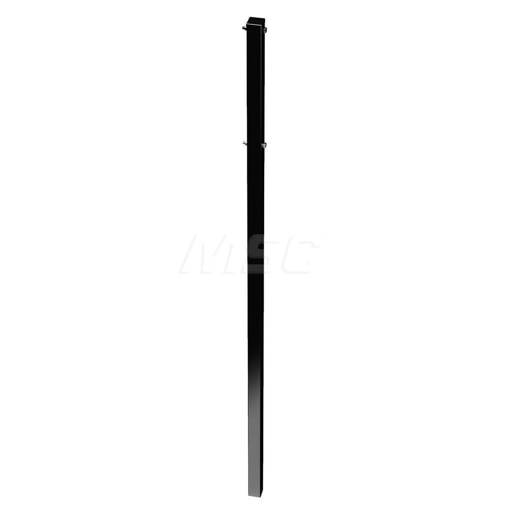 Pedestrian Barrier Square Power Post: Plastic, Black, Use with Power Post Upright Type III Barricades