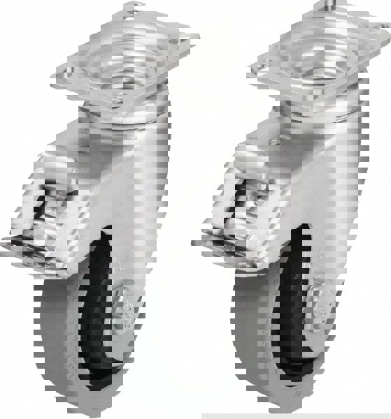 Swivel Top Plate Caster: Solid Rubber, 4