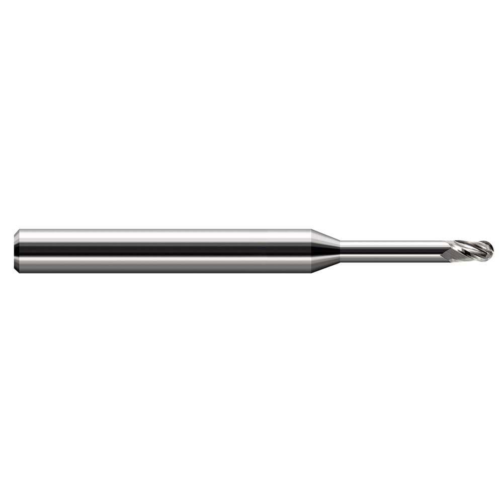 Ball End Mills; Mill Diameter (Decimal Inch): 0.0390in ; Number Of Flutes: 3 ; End Mill Material: Solid Carbide ; Shank Diameter (Inch): 1/8in ; Shank Diameter (Decimal Inch): 0.1250 ; Overall Length (Decimal Inch): 2.5000in