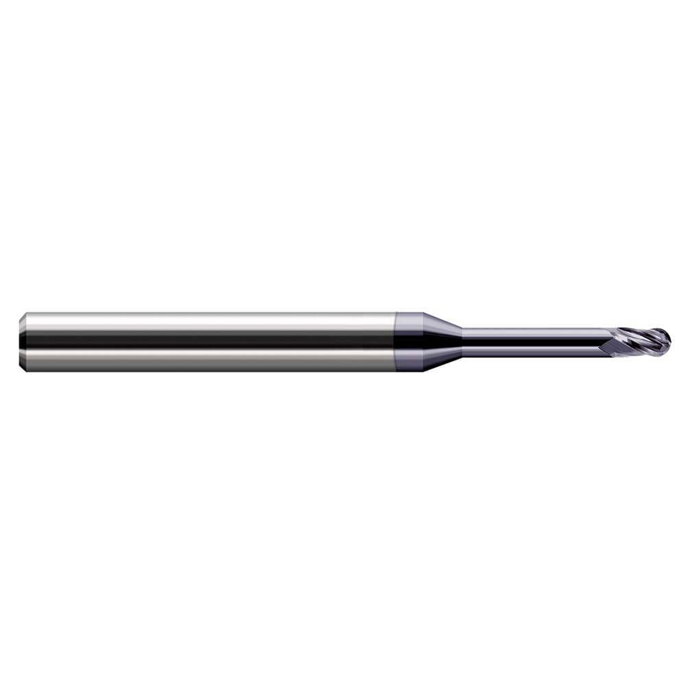 Ball End Mills; Mill Diameter (Decimal Inch): 0.0390in ; Number Of Flutes: 3 ; End Mill Material: Solid Carbide ; Shank Diameter (Inch): 1/8in ; Shank Diameter (Decimal Inch): 0.1250 ; Overall Length (Decimal Inch): 2.5000in
