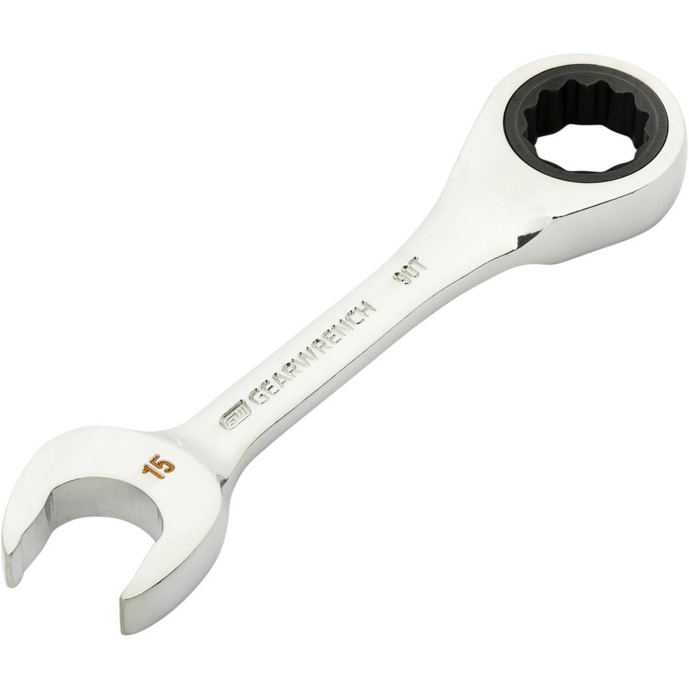 Combination Wrenches; Size (mm): 15 ; Finish: Polished Chrome ; Head Type: Combination ; Handle Type: Stubby ; Material: Alloy Steel ; Non-sparking: Yes
