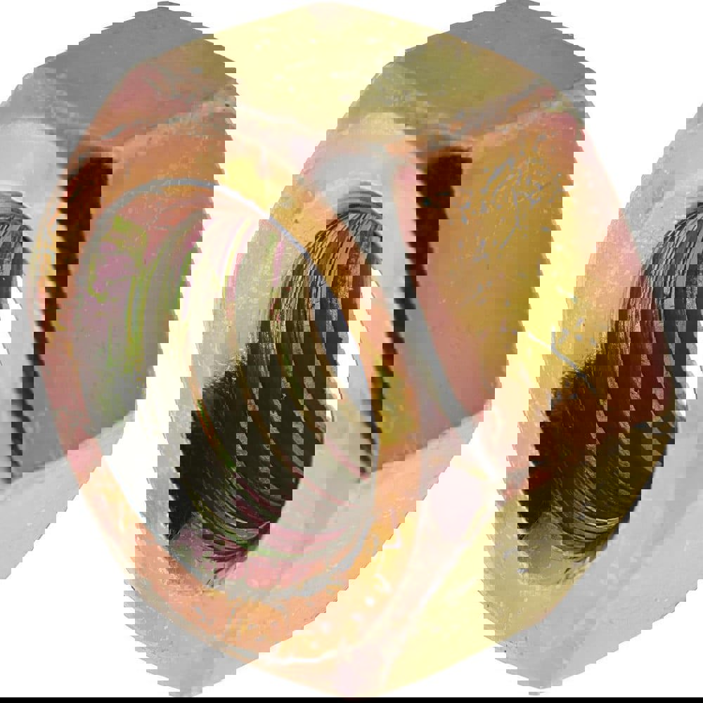 Hex Nut: 7/16-14, Grade 8 Steel, Zinc Yellow Dichromate Finish