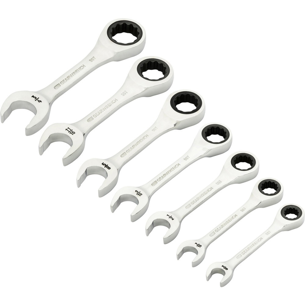 Wrench Sets; Set Type: Stubby Wrench Set ; System Of Measurement: Standard ; Size Range: 3/8
