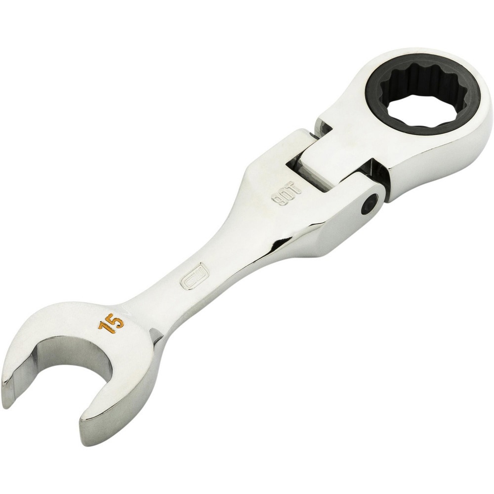 Combination Wrenches; Size (mm): 15 ; Finish: Polished Chrome ; Head Type: Combination ; Handle Type: Stubby ; Material: Alloy Steel ; Non-sparking: Yes