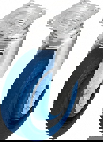 Rigid & Swivel Top Plate Caster: Solid Rubber, 4