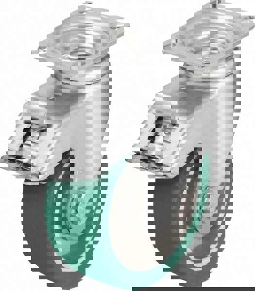 Rigid & Swivel Top Plate Caster: Polyurethane-Elastomer Blickle Softhane, 4