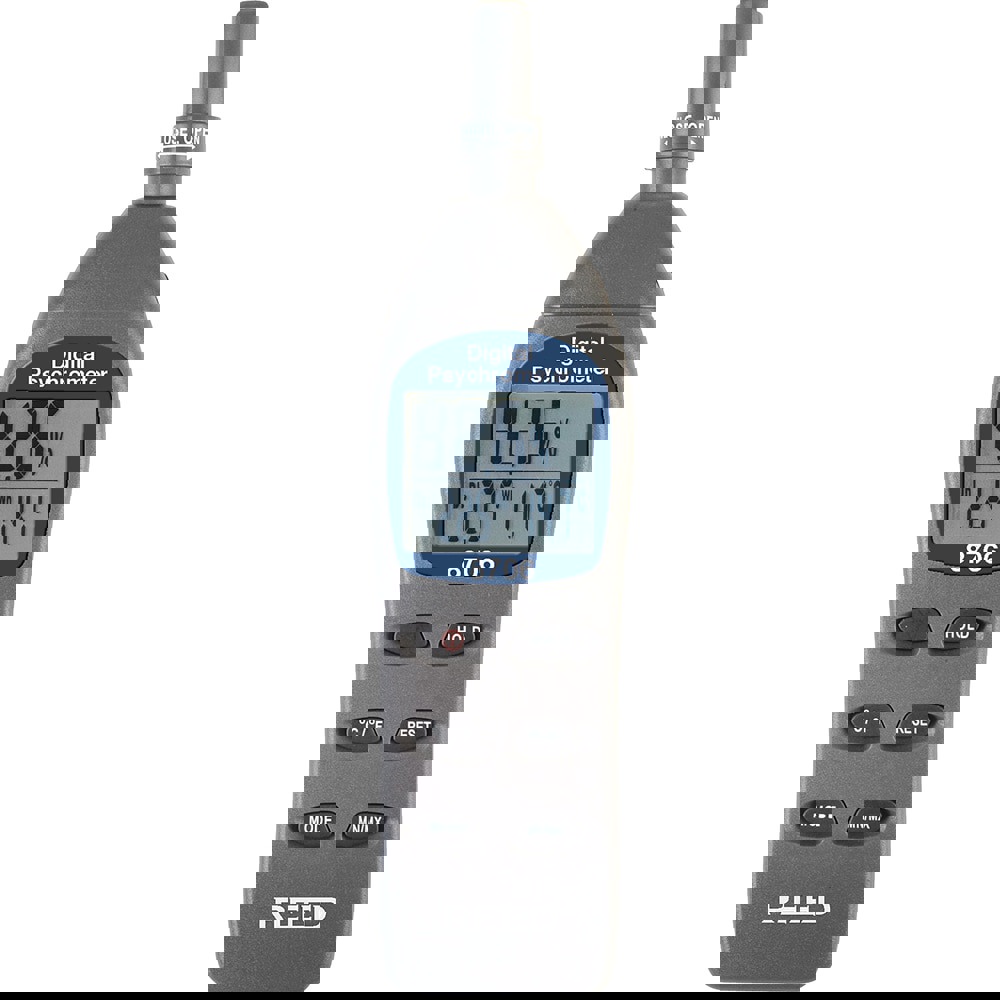 Digital Psychrometers; Minimum Dew Point: -1090F ; Minimum Humidity: 0 ; Maximum Dew Point: 1220F ; Minimum Temperature: -40F ; Maximum Temperature: 1580F ; Housing Material: Plastic