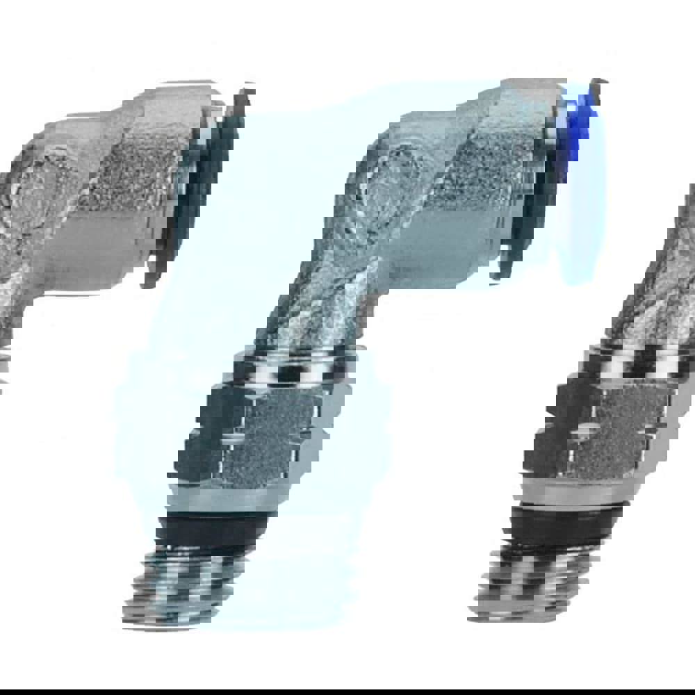 Push-to-Connect Tube x Universal Thread Fitting: Swivel Elbow, Universal, 1/2