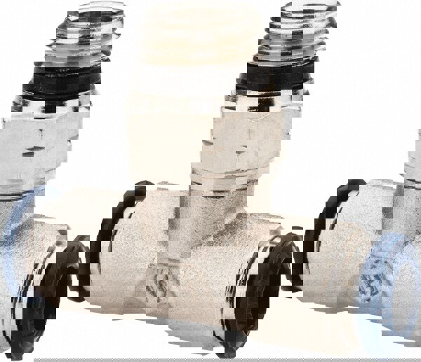 Push-to-Connect Tube x Universal Thread Fitting: Swivel Branch Tee, Universal, 1/4