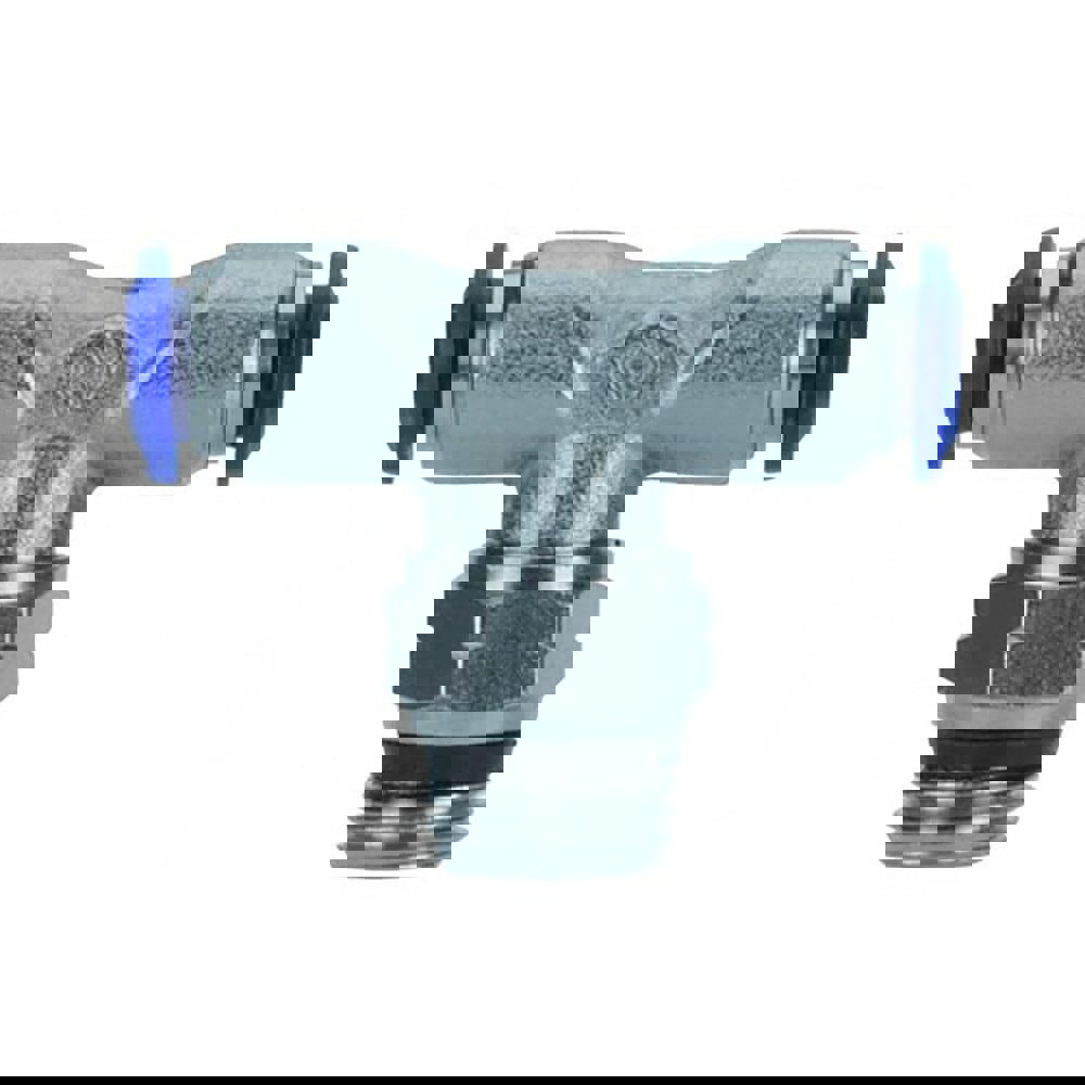 Push-to-Connect Tube x Universal Thread Fitting: Swivel Branch Tee, Universal, 1/2