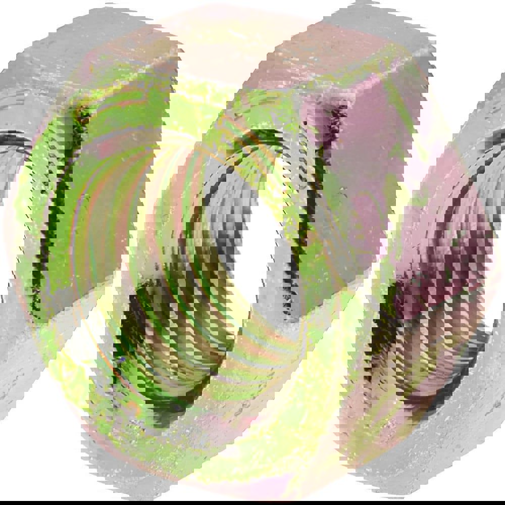 Hex Nut: 1/2-13, Grade 8 Steel, Zinc Yellow Dichromate Finish
