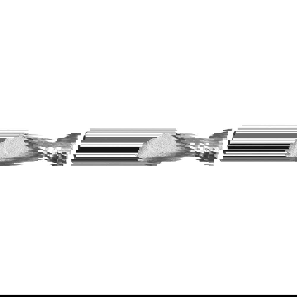 Square End Mill: 1/8'' Dia, 3/8'' LOC, 1/4'' Shank Dia, 2'' OAL, 2 Flutes, Solid Carbide