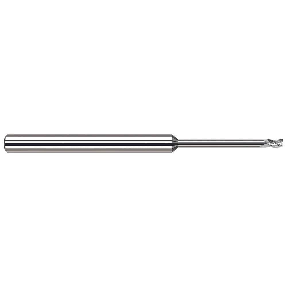 Square End Mill: 1/16'' Dia, 3/32'' LOC, 1/8'' Shank Dia, 2-1/2'' OAL, 3 Flutes, Solid Carbide