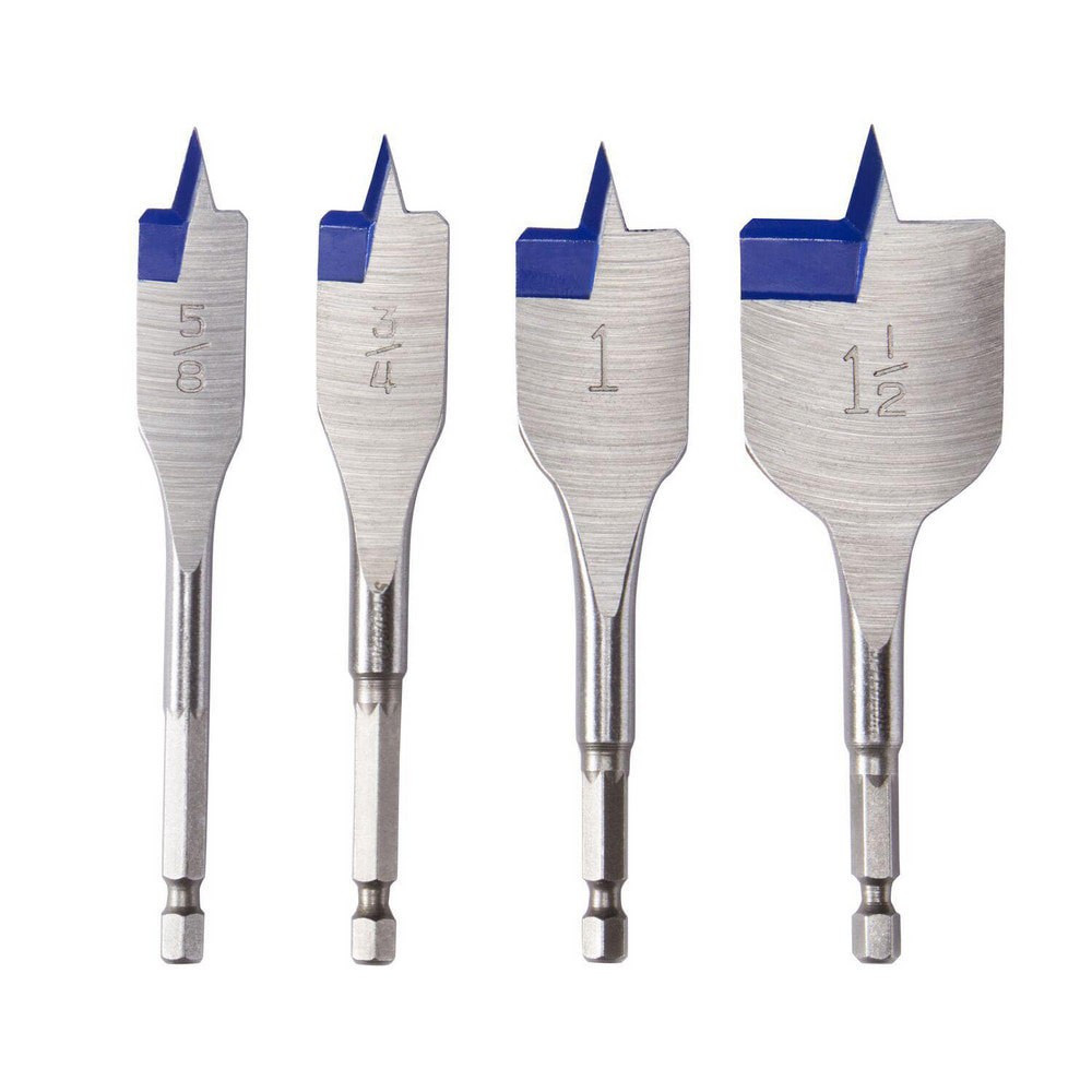 Drill Bit Sets; Drill Bit Set Type: Hex Shank Drill Bits ; Tool Material: Stainless Steel ; Coating/Finish: Bright/Uncoated ; Point Type: Flat-Bottom ; Series: Speedbor ; Drill Bit Sizes Included (Inch): 5/8;3/4;1;1-1/2
