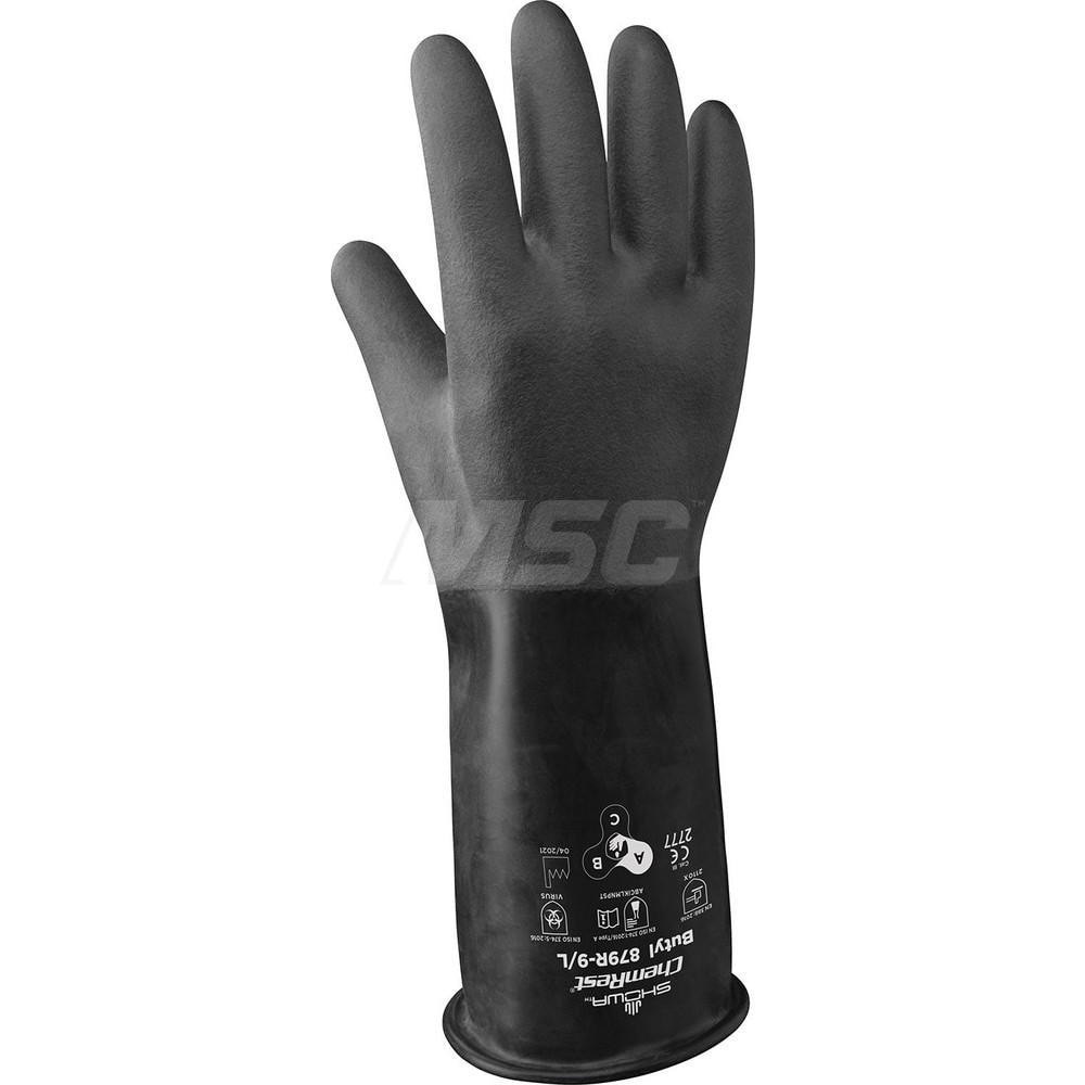 Chemical Resistant Gloves: Size X-Large, 25.00 Thick, Butyl, Butyl, Unsupported, General Purpose Chemical-Resistant