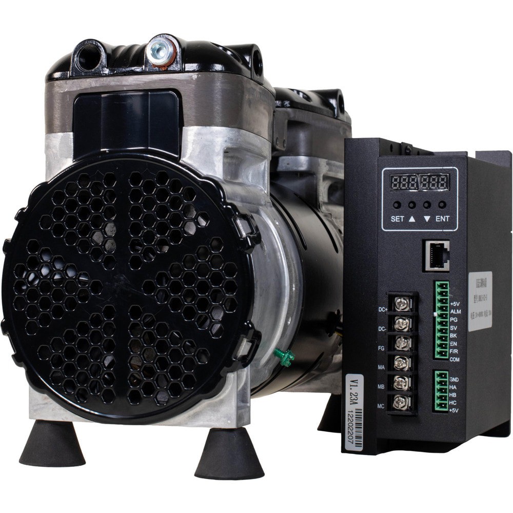 Piston-Type Vacuum Pumps; Compressor Type: Compressor Pump ; Horsepower: 1/2 ; Cubic Feet Per Minute: 1.5 ; Vacuum Pressure: 27 ; Voltage: 24V DC ; Port Size: 1/4