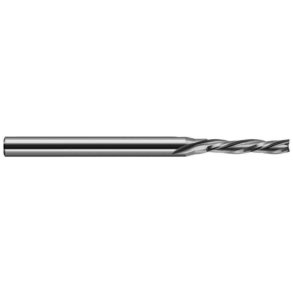 Square End Mill: 1/8'' Dia, 5/8'' LOC, 1/8'' Shank Dia, 2'' OAL, 3 Flutes, Solid Carbide