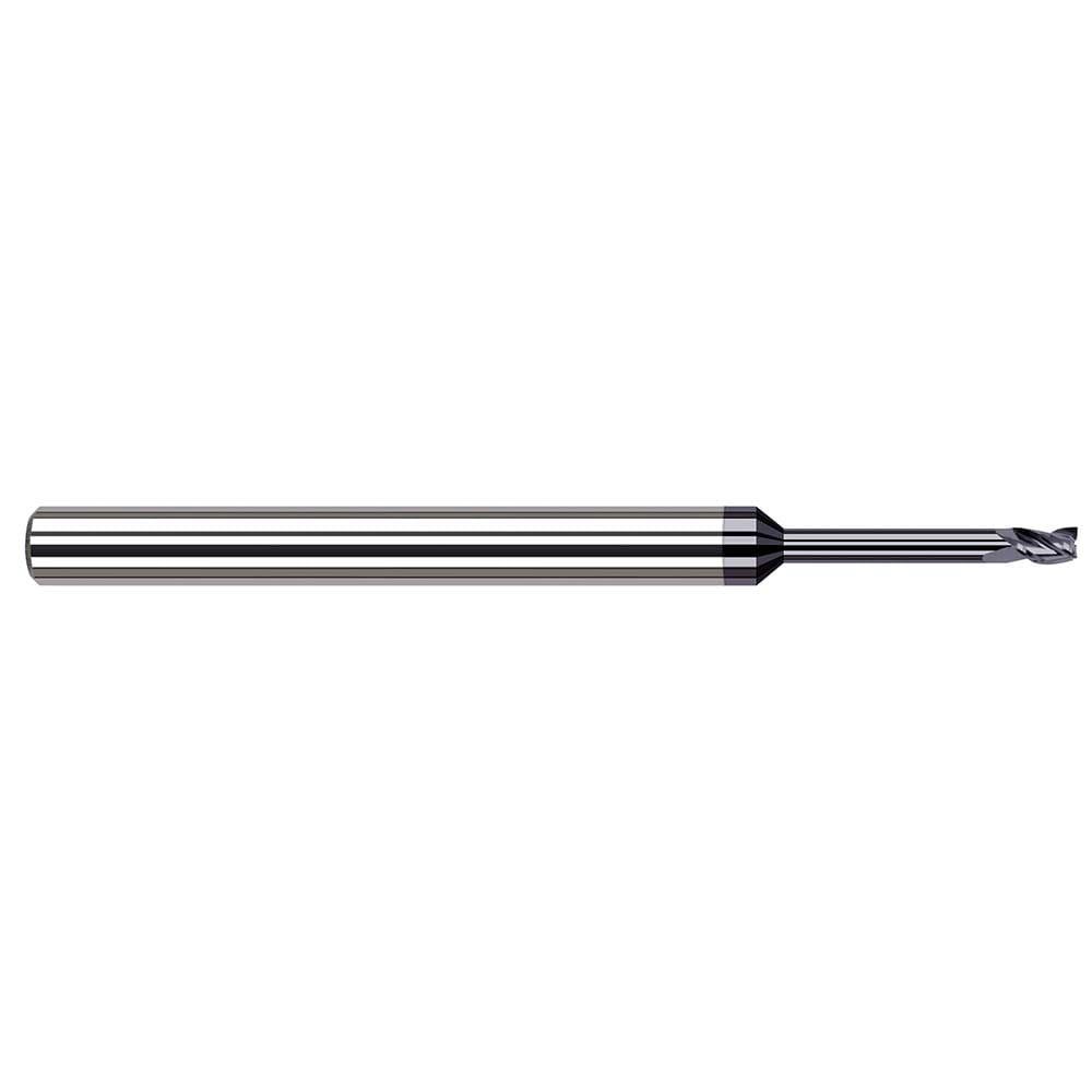 Square End Mill: 1/8'' Dia, 3/16'' LOC, 1/8'' Shank Dia, 2-1/2'' OAL, 4 Flutes, Solid Carbide