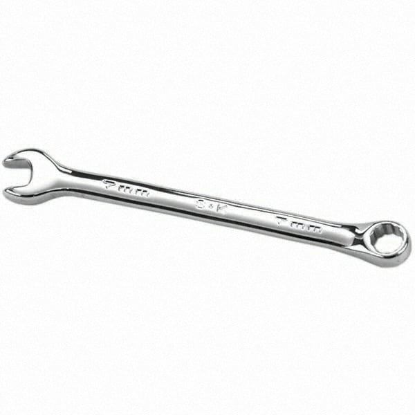 Combination Wrench: 7 mm Head Size, 15 &deg; Offset