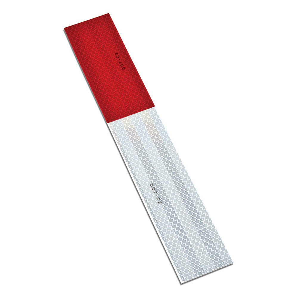 DOT Conspicuity Tape; Color: Red/White ; Tape Material: Reflective Sheeting ; Width (Inch): 2 ; Length (Feet): 1 ; Length (Inch): 12 ; UNSPSC Code: 41122703