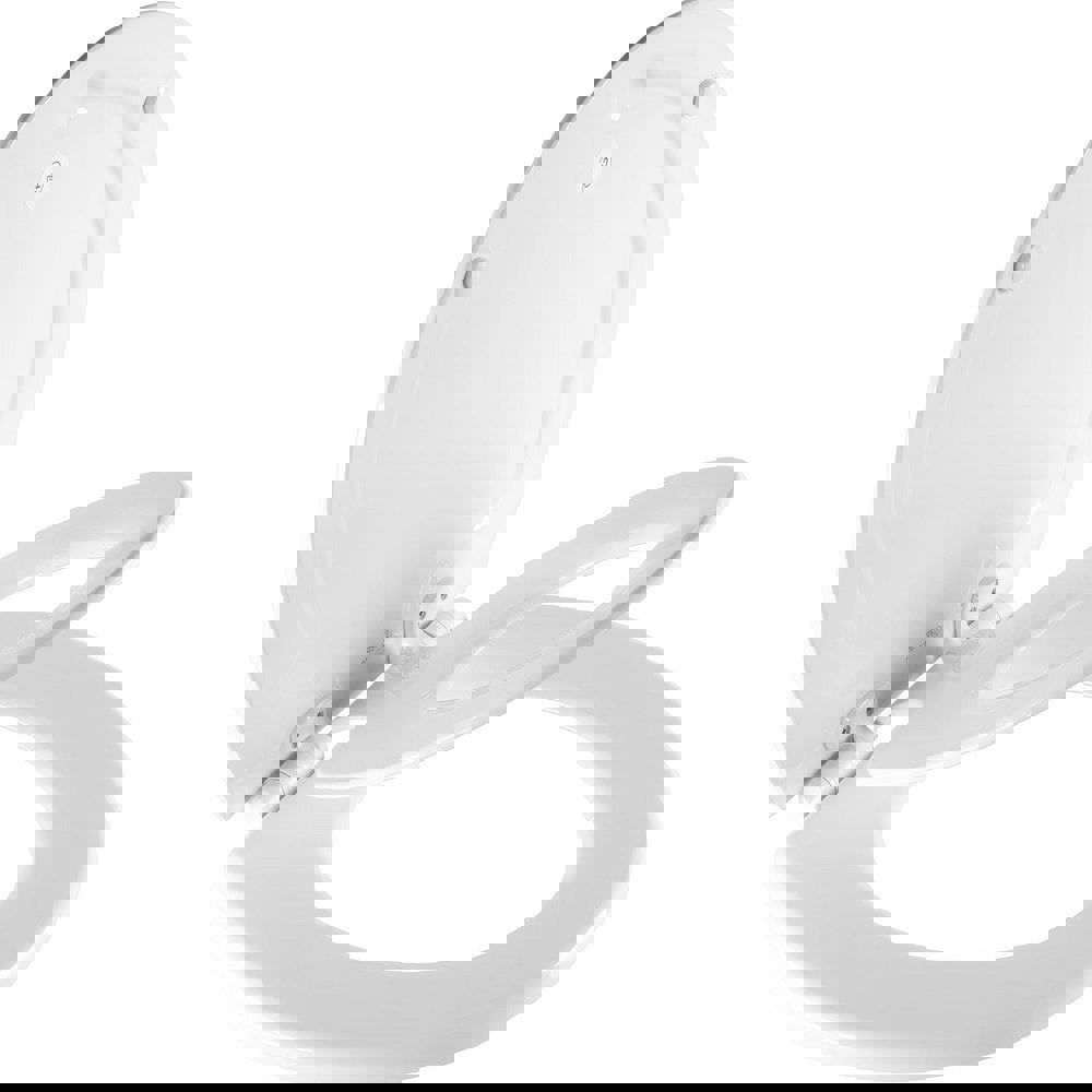 Toilet Seats; Type: Child; Closed ; Style: Round ; Material: Enameled Wood; Plastic ; Color: White ; Outside Width: 14.375in (Inch); Inside Width: 8.3130in (Inch)