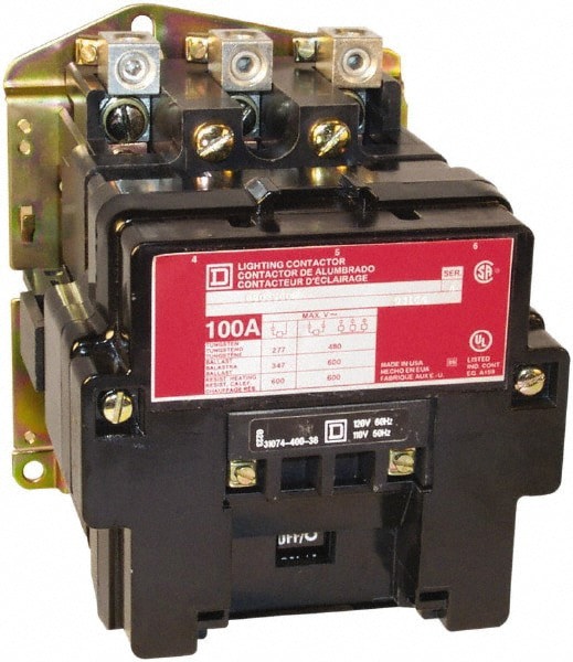 No Enclosure, 4 Pole, Electrically Held Lighting Contactor