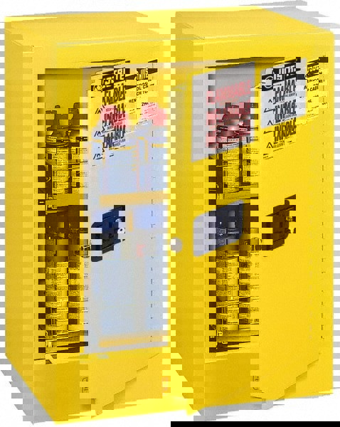 Bench Top Cabinet: Manual Closing, 2 Shelves, Yellow