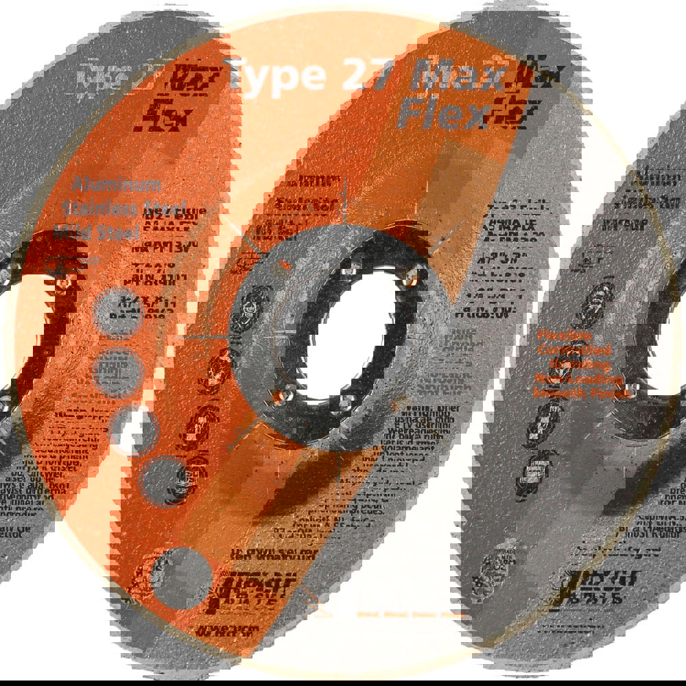 Deburring Wheels; Wheel Diameter (Inch): 4-1/2 ; Face Width (Inch): 3/16 ; Center Hole Size (Inch): 1/8 ; Abrasive Material: Aluminum Oxide ; Grade: Coarse ; Wheel Type: Type 27