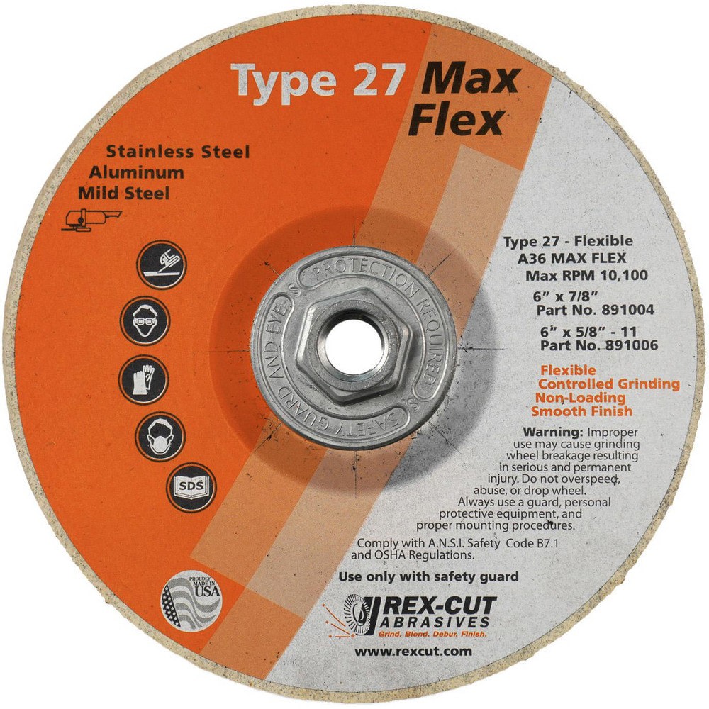 Deburring Wheels; Wheel Diameter (Inch): 6 ; Face Width (Inch): 3/16 ; Center Hole Size (Inch): 1/8 ; Abrasive Material: Aluminum Oxide ; Grade: Coarse ; Wheel Type: Type 27
