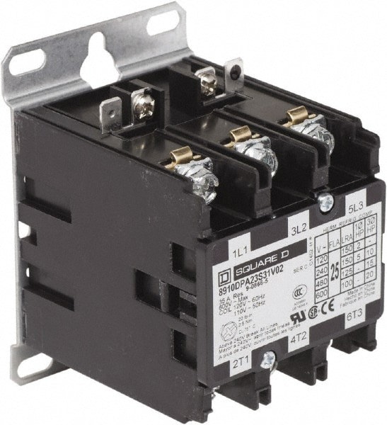 3 Pole, 25 Amp Inductive Load, Definite Purpose Contactor