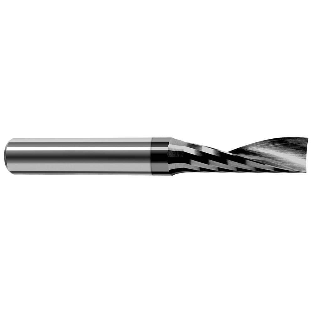Square End Mill: 1/8'' Dia, 1/4'' LOC, 1/4'' Shank Dia, 2'' OAL, 1 Flute, Solid Carbide