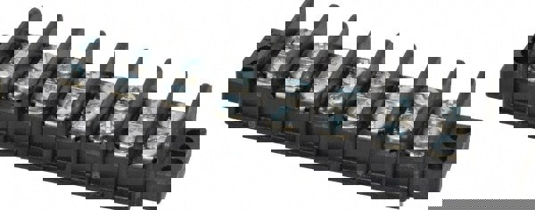 8 Poles, 600 Volt, 30 Amp, -40 to 266&deg;F, Polyester Thermoplastic, Polyester Thermoplastic Multipole Terminal Block