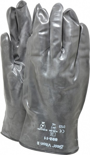 Chemical Resistant Gloves: 2X-Large, 12 mil Thick, Viton, Unsupported