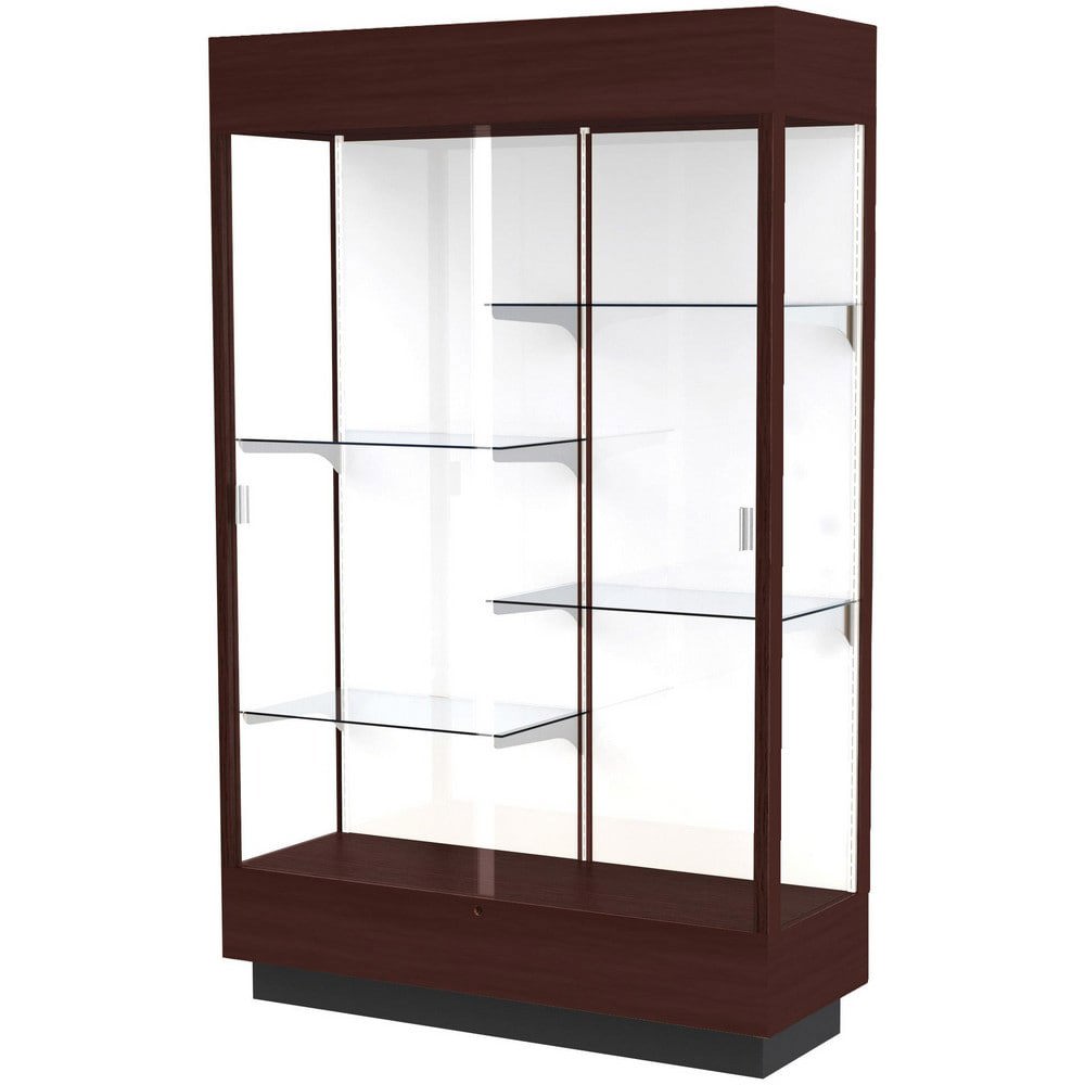 Bookcases; Overall Height: 76in ; Overall Width: 48in ; Overall Depth: 18in ; Material: Wood ; Color: Espresso ; Shelf Weight Capacity: 25