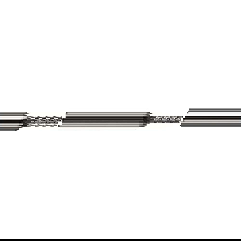 Square End Mill: 1/16'' Dia, 3/8'' LOC, 1/8'' Shank Dia, 2-1/2'' OAL, 3 Flutes, Solid Carbide