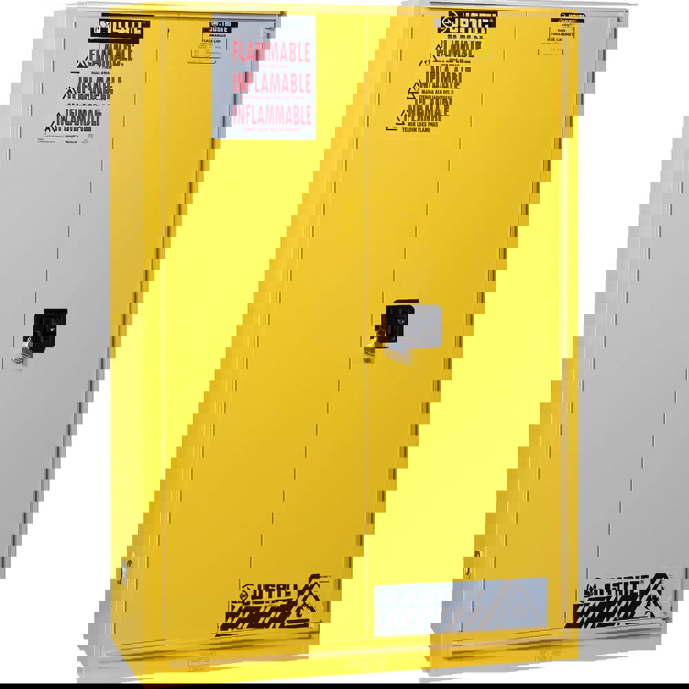 Standard Cabinet: Bi-Fold Door, 5 Shelves, Yellow