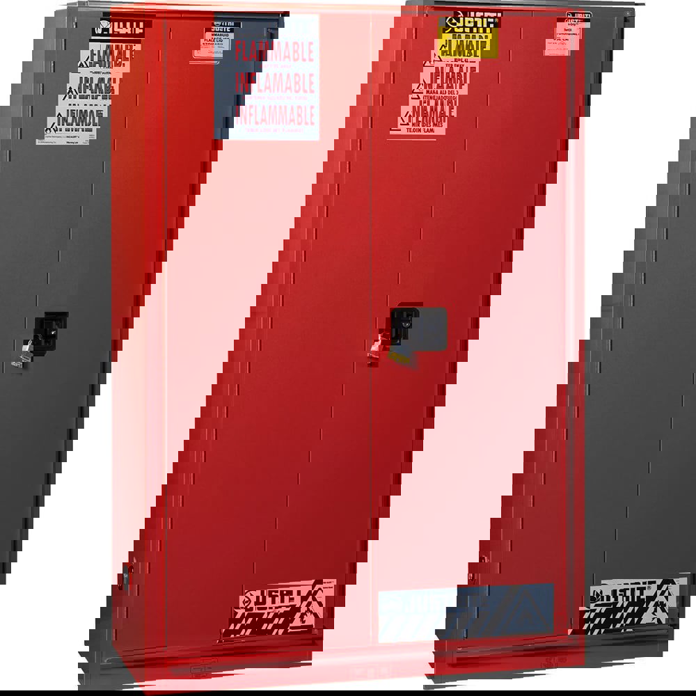 Standard Cabinet: Bi-Fold Door, 5 Shelves, Red