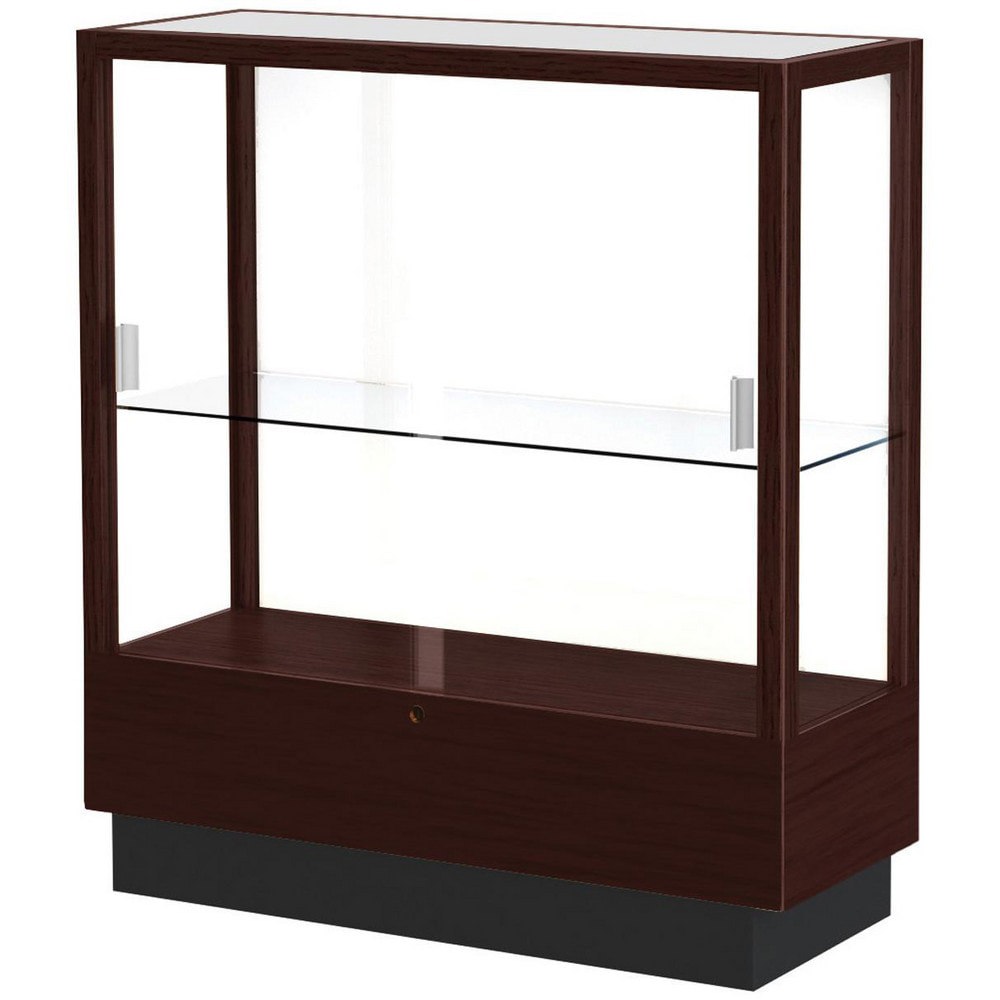 Bookcases; Overall Height: 40in ; Overall Width: 36in ; Overall Depth: 14in ; Material: Wood ; Color: Espresso ; Shelf Weight Capacity: 25
