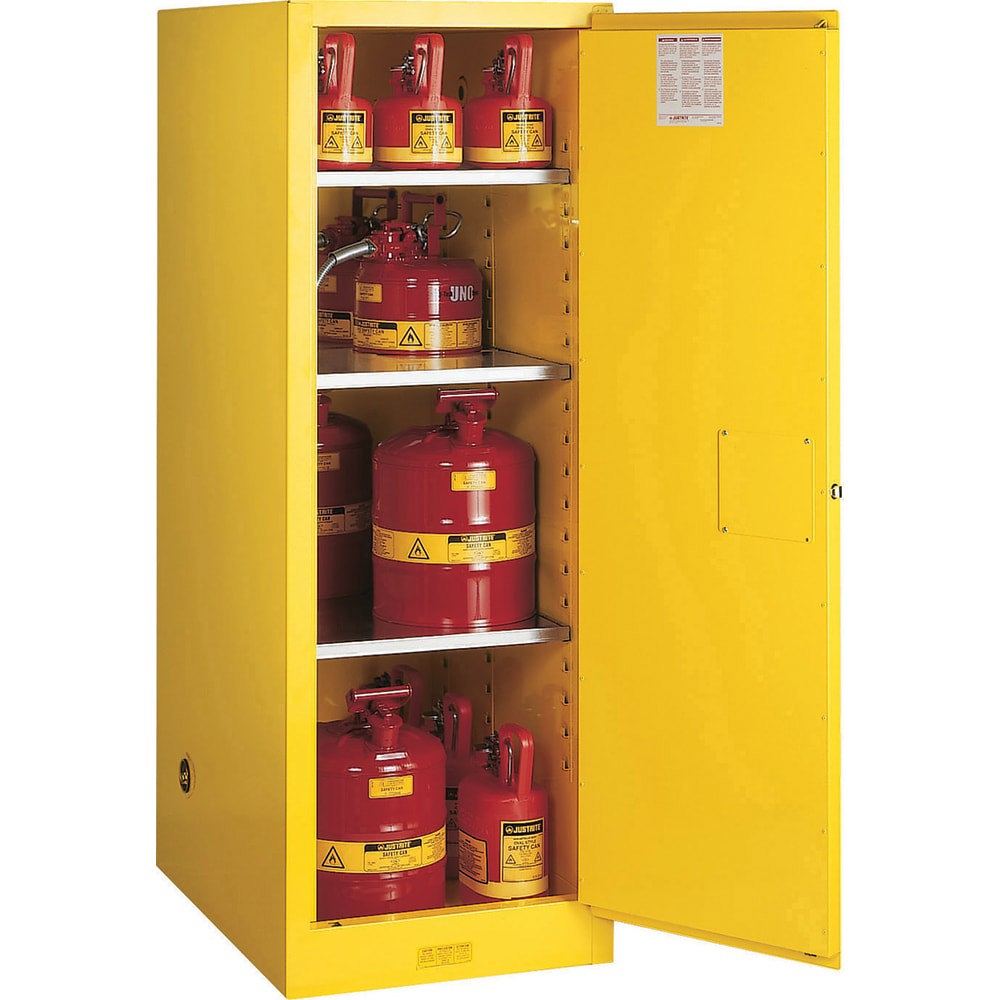 Space Saver Cabinet: Manual Closing, 3 Shelves, Yellow