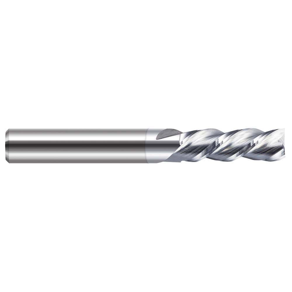 Square End Mill: 3/64'' Dia, 9/64'' LOC, 1/8'' Shank Dia, 1-1/2'' OAL, 3 Flutes, Solid Carbide