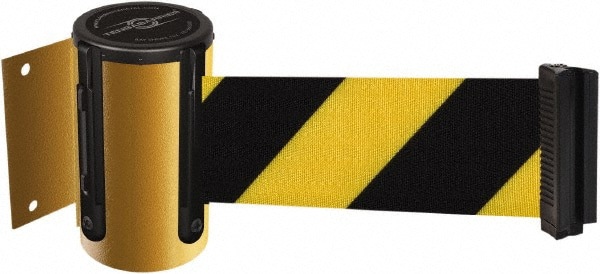 Pedestrian Barrier: Metal, Yellow, Wall Mount, Use with 898 Wall Receiver