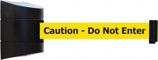 Pedestrian Barrier Barricade Tape Dispenser: Plastic, Black, Wall Mount, Use with Tensabarrier